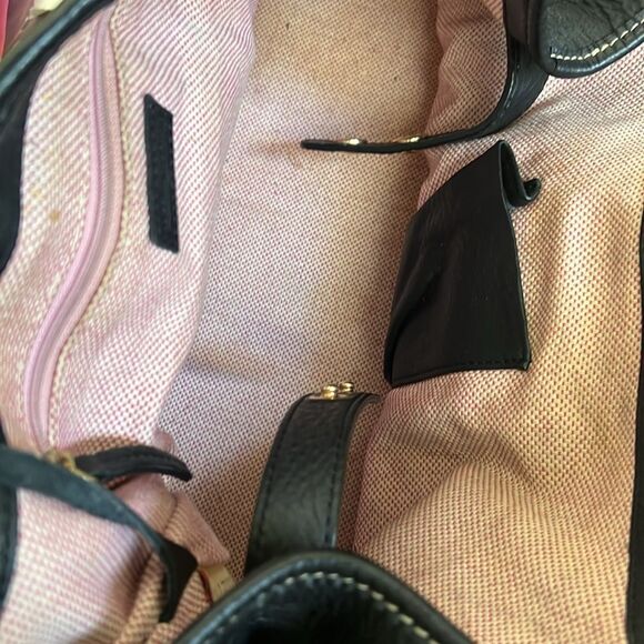 DOONEY & DOURKE BLACK LEATHER CLASP SATCHEL HOBO SHOULDER BAG.‎ - Picture 3 of 11